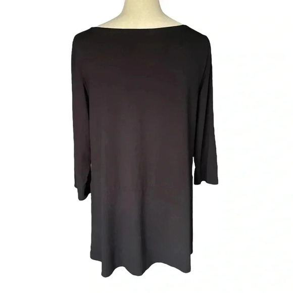 Eileen Fisher Viscose Spandex Jersey Tunic Dolman Sleeve Boat Neck Top Women L - Picture 3 of 7